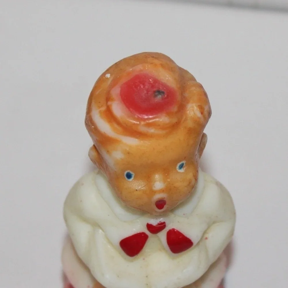 set of 5 vintage choir boy caroler candles red white wax Christmas